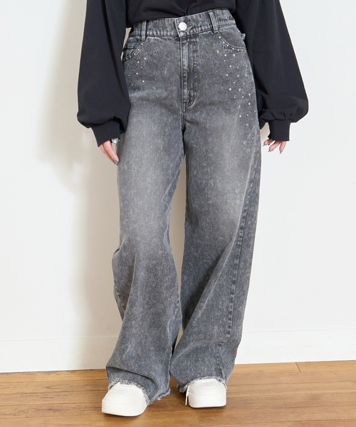 LOVETOXIC(ラブトキシック)の「スタッズフリンジデニムパンツ(その他パンツ・キッズ・ネイビー/グレー・S:140cm/130cm/L:160cm/M:150cm)」の15枚目の写真