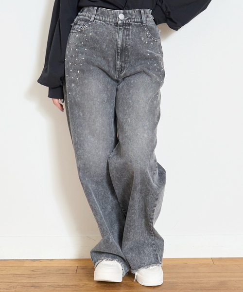 LOVETOXIC(ラブトキシック)の「スタッズフリンジデニムパンツ(その他パンツ・キッズ・ネイビー/グレー・S:140cm/130cm/L:160cm/M:150cm)」の14枚目の写真