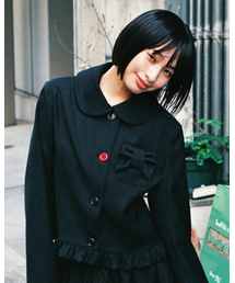 LO AXUAL（ロ・アクシュアル）の「PETER PAN COLLAR RIBBON JACKET_BLACK（テーラードジャケット）」