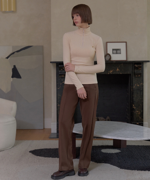 PLAYBOO（プレイブー）の「EASY HALF ELASITC WAISTBAND PANTS_Mocha（その他パンツ・レディース・その他・SMALL/MEDIUM/LARGE）」の2枚目の写真