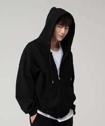 EXCURSE（エクスカース）の「オリジナルオーバーサイズフードパーカージップアップ（2WAY）ブラック（パーカー）」