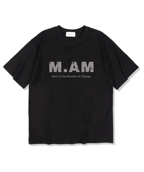 MIDNIGHT12AM(ミッドナイト12エーエム)の「モーメントM.AMロゴ半袖Tシャツブラック(Tシャツ/カットソー・メンズ・その他・LARGE/X-LARGE/XX-LARGE)」の1枚目の写真