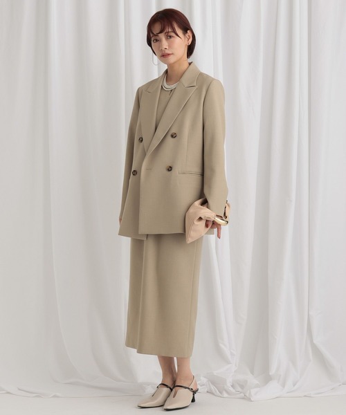 mysty woman（ミスティウーマン）の「ペプラム切り替えノースリワンピ 637089（ワンピース・レディース・ベージュ系その他/ベージュ/ネイビー・FREE）」の6枚目の写真