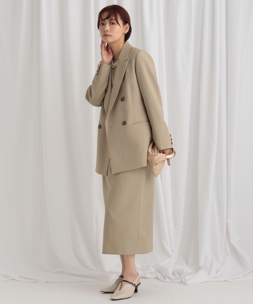 mysty woman（ミスティウーマン）の「ペプラム切り替えノースリワンピ 637089（ワンピース・レディース・ベージュ系その他/ベージュ/ネイビー・FREE）」の7枚目の写真