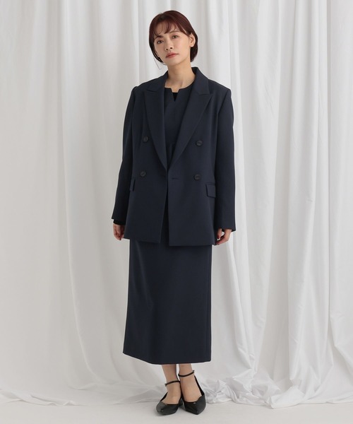 mysty woman（ミスティウーマン）の「ペプラム切り替えノースリワンピ 637089（ワンピース・レディース・ベージュ系その他/ベージュ/ネイビー・FREE）」の8枚目の写真