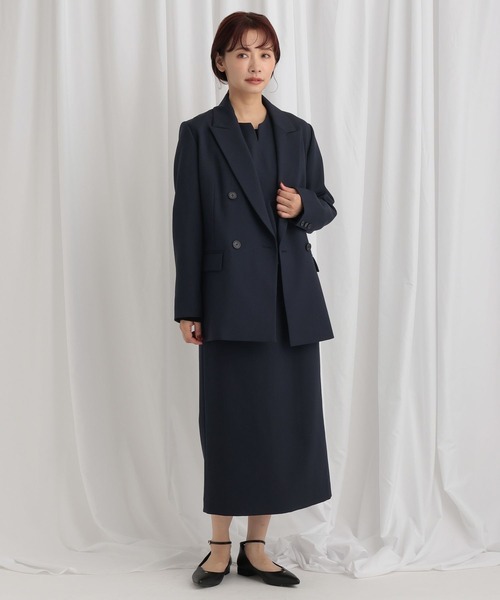 mysty woman（ミスティウーマン）の「ペプラム切り替えノースリワンピ 637089（ワンピース・レディース・ベージュ系その他/ベージュ/ネイビー・FREE）」の9枚目の写真