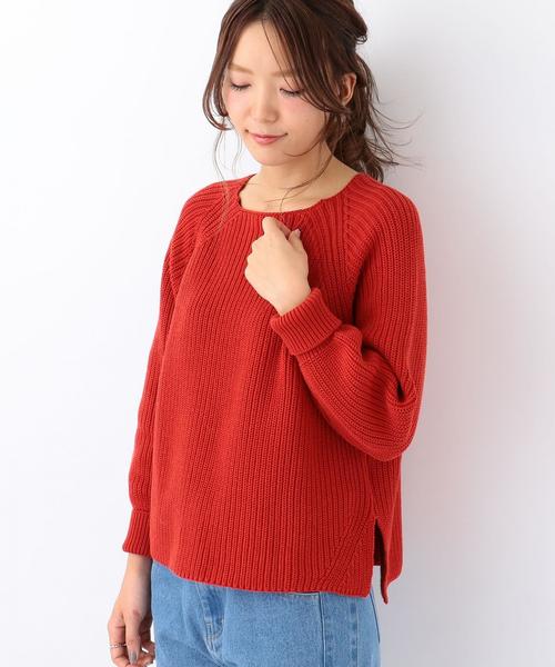 Another Edition（アナザーエディション）の「コットン畦プルオーバー/AEBC C アゼPO◆（ニット/セーター・レディース・オフホワイト/ライトグレー/レッド/オリーブ・FREE）」の4枚目の写真