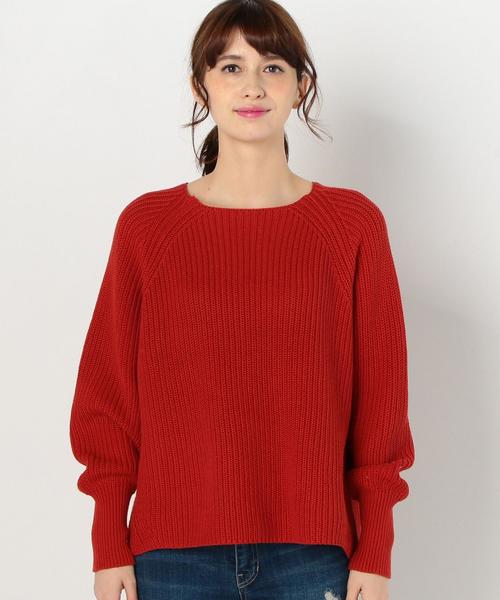 Another Edition（アナザーエディション）の「コットン畦プルオーバー/AEBC C アゼPO◆（ニット/セーター・レディース・オフホワイト/ライトグレー/レッド/オリーブ・FREE）」の6枚目の写真