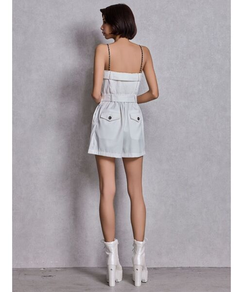 GYDA（ジェイダ）の「W BELT GLITTERロンパース（つなぎ/オールインワン・レディース・ブラック/オフホワイト・FREE）」の6枚目の写真