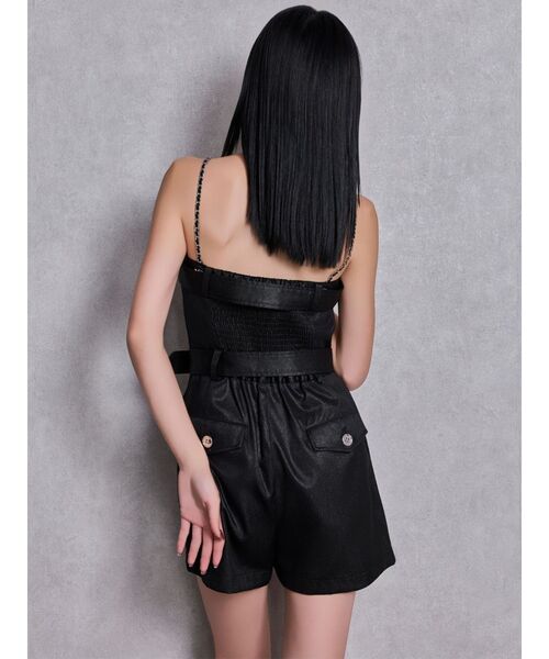 GYDA（ジェイダ）の「W BELT GLITTERロンパース（つなぎ/オールインワン・レディース・ブラック/オフホワイト・FREE）」の12枚目の写真