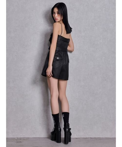 GYDA（ジェイダ）の「W BELT GLITTERロンパース（つなぎ/オールインワン・レディース・ブラック/オフホワイト・FREE）」の14枚目の写真