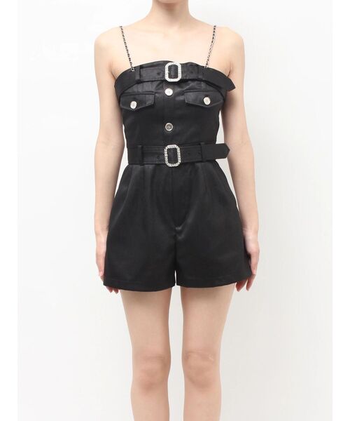 GYDA（ジェイダ）の「W BELT GLITTERロンパース（つなぎ/オールインワン・レディース・ブラック/オフホワイト・FREE）」の17枚目の写真