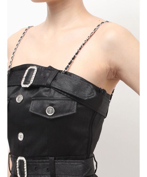 GYDA（ジェイダ）の「W BELT GLITTERロンパース（つなぎ/オールインワン・レディース・ブラック/オフホワイト・FREE）」の21枚目の写真