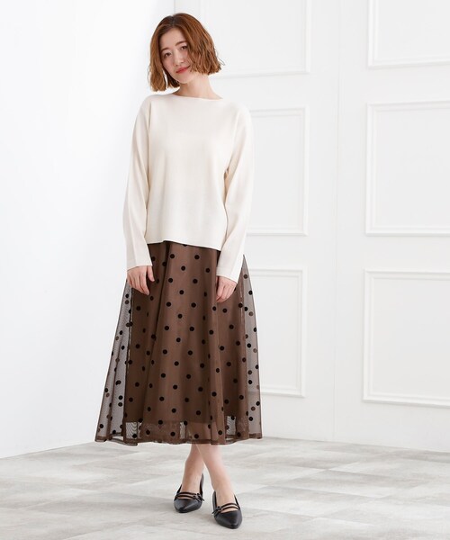 grove（グローブ）の「春新色！洗濯機で洗えるベーシックニット【毛玉軽減】（ニット/セーター・レディース・ライトグレー系9/オレンジ系/ピンク/サックスブルー/ブルー/ホワイト系5/オフホワイト・03/02/05/04/01）」の11枚目の写真