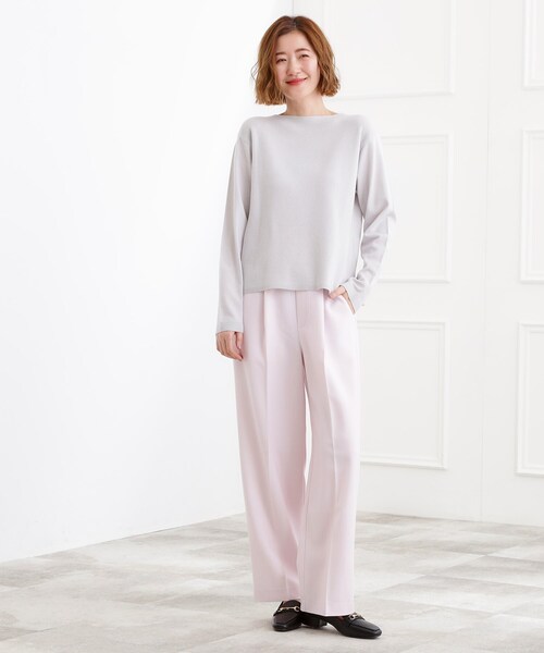 grove（グローブ）の「春新色！洗濯機で洗えるベーシックニット【毛玉軽減】（ニット/セーター・レディース・ライトグレー系9/オレンジ系/ピンク/サックスブルー/ブルー/ホワイト系5/オフホワイト・03/02/05/04/01）」の15枚目の写真