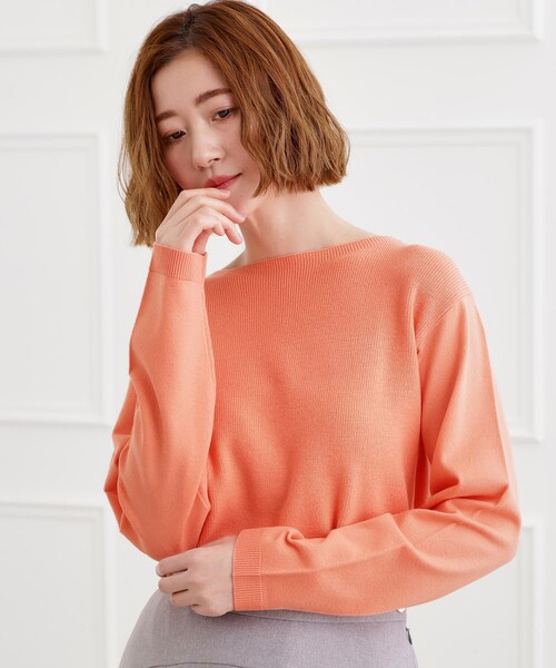 grove（グローブ）の「春新色！洗濯機で洗えるベーシックニット【毛玉軽減】（ニット/セーター・レディース・ライトグレー系9/オレンジ系/ピンク/サックスブルー/ブルー/ホワイト系5/オフホワイト・03/02/05/04/01）」の17枚目の写真