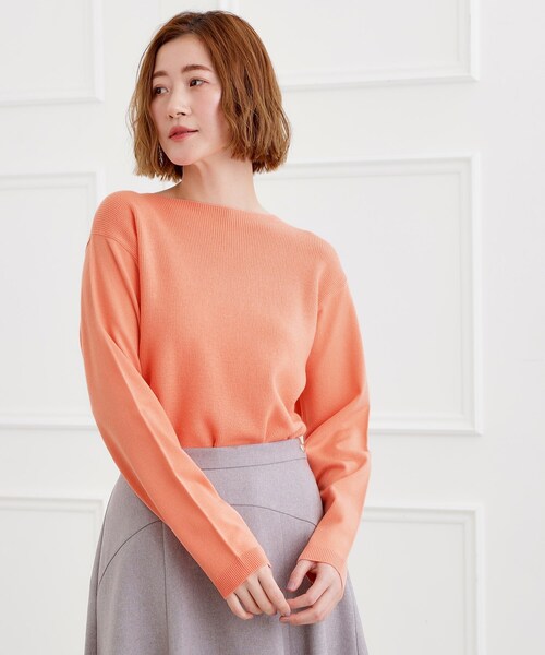 grove（グローブ）の「春新色！洗濯機で洗えるベーシックニット【毛玉軽減】（ニット/セーター・レディース・ライトグレー系9/オレンジ系/ピンク/サックスブルー/ブルー/ホワイト系5/オフホワイト・03/02/05/04/01）」の18枚目の写真