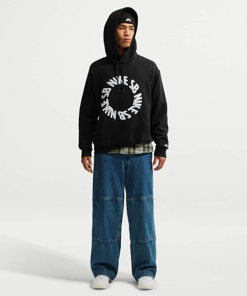 NIKE SB（ナイキエスビー）の「ナイキ SB フリース プルオーバー スケートボードパーカー / Nike SB Fleece Pullover Skate Hoodie IF0656-010 Black（パーカー・メンズ・ブラック・S/XL/2XL/L/M）」の4枚目の写真