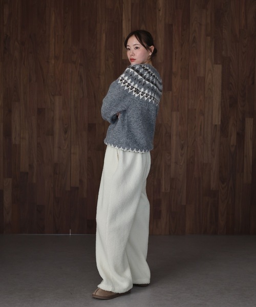 J by blue(ジェイバイブルー)の「ブークレボアスウェットパンツ(スウェットパンツ・レディース・ネイビー/アイボリー・MEDIUM)」の7枚目の写真