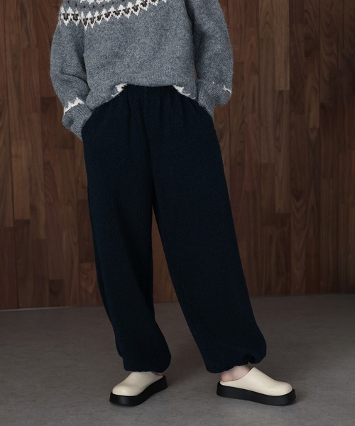 J by blue(ジェイバイブルー)の「ブークレボアスウェットパンツ(スウェットパンツ・レディース・ネイビー/アイボリー・MEDIUM)」の12枚目の写真