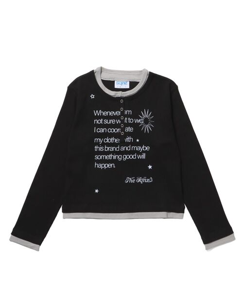 SEQUENZ(シークエンズ)の「※WEB限定 / フェイクレイヤード / バイカラーヘンリーネック長袖T /sqnz fake layered henley star l/s tee(Tシャツ/カットソー・レディース・バーガンディー/ライトグレー/ブラック/ネイビー・MEDIUM/SMALL)」の21枚目の写真