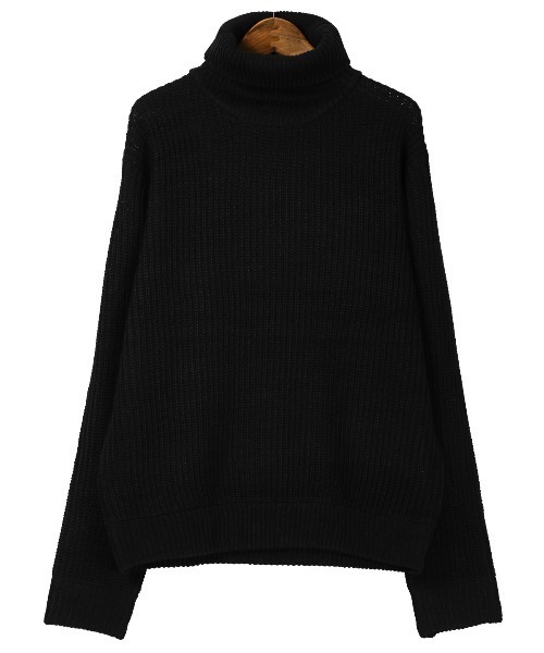 LUXSTYLE(ラグスタイル)の「畦編みタートルネックニット(ニット/セーター・メンズ・ベージュ/ブラックミックス/ホワイト/ブラック/ミックスグレー・M/L/XL)」の20枚目の写真
