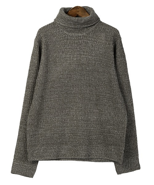 LUXSTYLE(ラグスタイル)の「畦編みタートルネックニット(ニット/セーター・メンズ・ベージュ/ブラックミックス/ホワイト/ブラック/ミックスグレー・M/L/XL)」の22枚目の写真