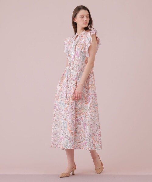 ANAYI(アナイ)の「ペイントペイズリープリントフレア ワンピース(ワンピース・レディース・マルチ/ピンク・38/36/34)」の21枚目の写真