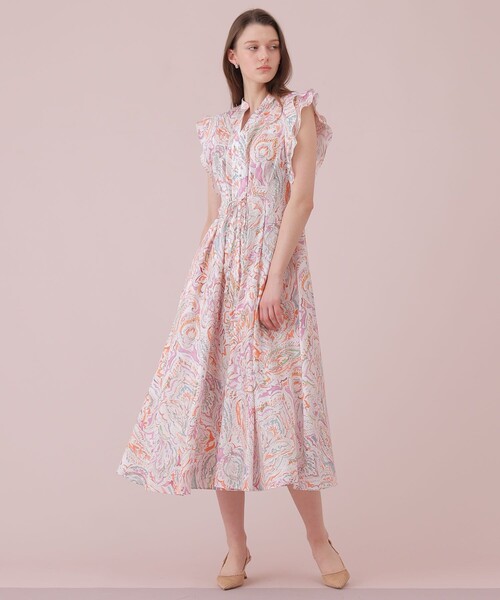 ANAYI(アナイ)の「ペイントペイズリープリントフレア ワンピース(ワンピース・レディース・マルチ/ピンク・38/36/34)」の20枚目の写真