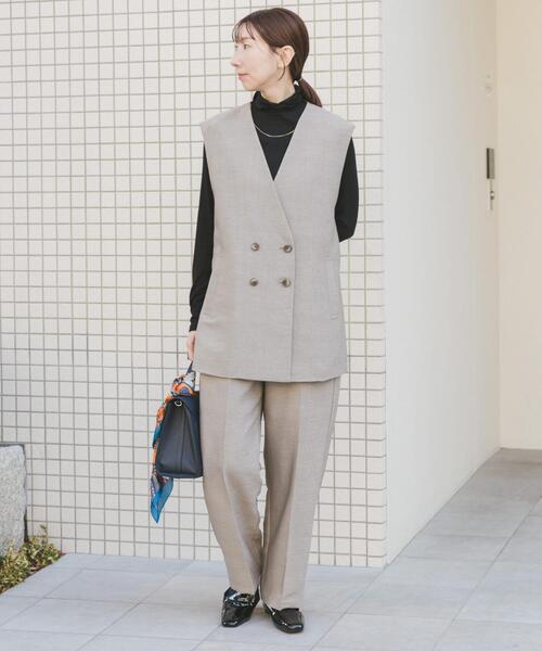 ITEMS URBANRESEARCH（アイテムズ アーバンリサーチ）の「ホップサックジレ×パンツセット（セットアップ・レディース・ブラック/ベージュ/ブラウン・FREE）」の3枚目の写真