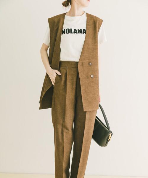 ITEMS URBANRESEARCH（アイテムズ アーバンリサーチ）の「『UVカット/接触冷感』ホップサックジレ×パンツセット（セットアップ・レディース・ブラック/ベージュ/ブラウン・FREE）」の6枚目の写真