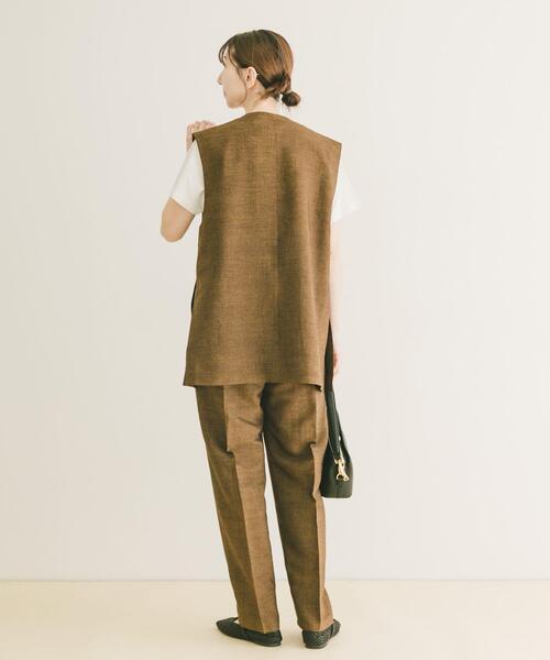 ITEMS URBANRESEARCH（アイテムズ アーバンリサーチ）の「『UVカット/接触冷感』ホップサックジレ×パンツセット（セットアップ・レディース・ブラック/ベージュ/ブラウン・FREE）」の7枚目の写真