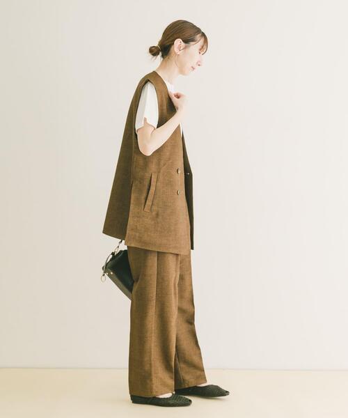 ITEMS URBANRESEARCH（アイテムズ アーバンリサーチ）の「『UVカット/接触冷感』ホップサックジレ×パンツセット（セットアップ・レディース・ブラック/ベージュ/ブラウン・FREE）」の8枚目の写真