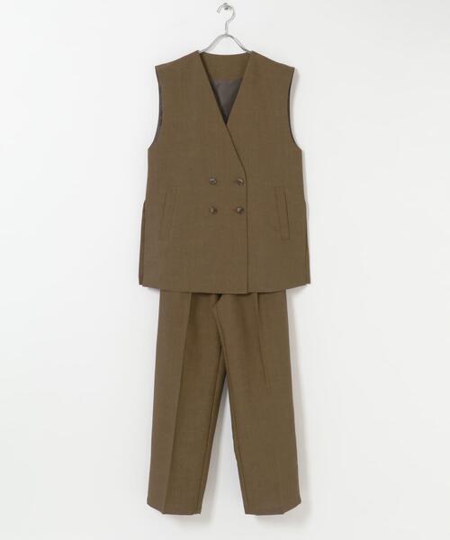 ITEMS URBANRESEARCH（アイテムズ アーバンリサーチ）の「『UVカット/接触冷感』ホップサックジレ×パンツセット（セットアップ・レディース・ブラック/ベージュ/ブラウン・FREE）」の9枚目の写真