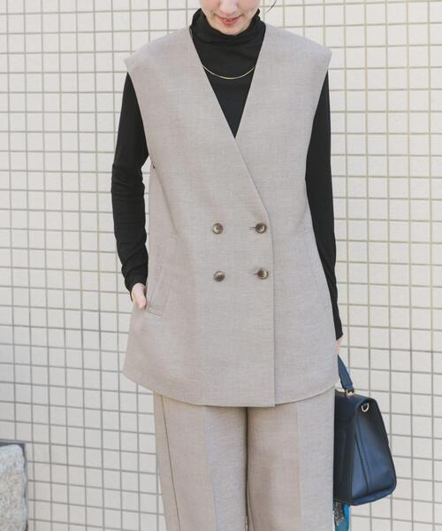 ITEMS URBANRESEARCH（アイテムズ アーバンリサーチ）の「ホップサックジレ×パンツセット（セットアップ・レディース・ブラック/ベージュ/ブラウン・FREE）」の19枚目の写真