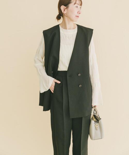 ITEMS URBANRESEARCH（アイテムズ アーバンリサーチ）の「ホップサックジレ×パンツセット（セットアップ・レディース・ブラック/ベージュ/ブラウン・FREE）」の11枚目の写真