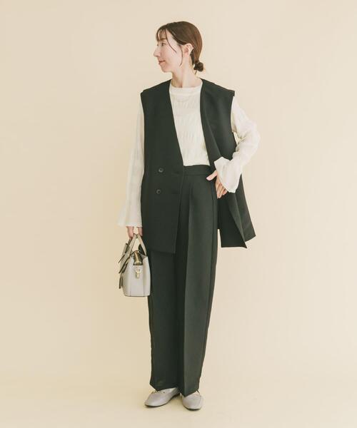 ITEMS URBANRESEARCH（アイテムズ アーバンリサーチ）の「ホップサックジレ×パンツセット（セットアップ・レディース・ブラック/ベージュ/ブラウン・FREE）」の8枚目の写真