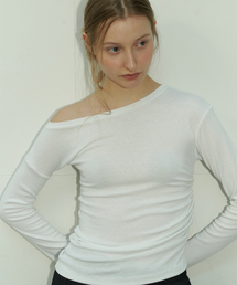 ONE SHOULDER T-SHIRT - WHITE