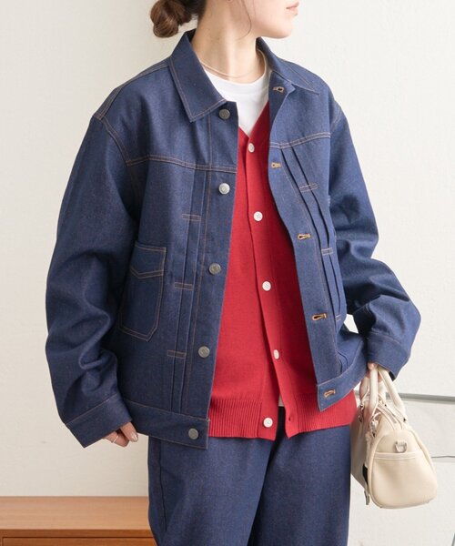 GEVACO（ゲバコ）の「【GEVACO】10ozデニムジャケット（ブルゾン・レディース・ネイビー・MEDIUM/LARGE）」の3枚目の写真