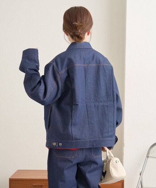 GEVACO（ゲバコ）の「【GEVACO】10ozデニムジャケット（ブルゾン・レディース・ネイビー・MEDIUM/LARGE）」の5枚目の写真