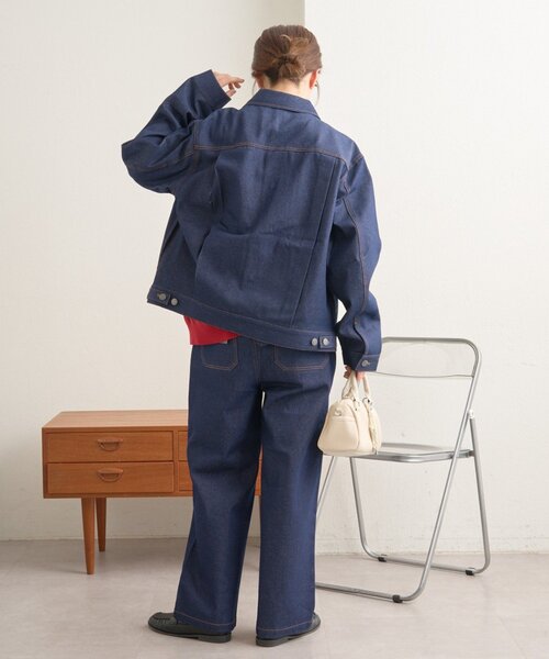 GEVACO(ゲバコ)の「【GEVACO】10ozデニムジャケット(ブルゾン・レディース・ネイビー・MEDIUM/LARGE)」の4枚目の写真