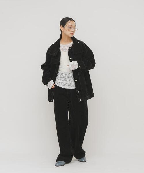 KBF（ケイビーエフ）の「ドッキングレースTEE（Tシャツ/カットソー・レディース・ダークブラウン/アイボリー/オフホワイト・ONE）」の5枚目の写真