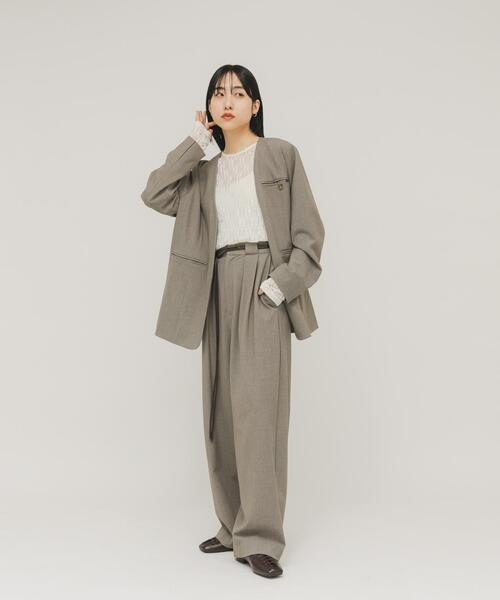 KBF（ケイビーエフ）の「ドッキングレースTEE（Tシャツ/カットソー・レディース・ダークブラウン/アイボリー/オフホワイト・ONE）」の19枚目の写真