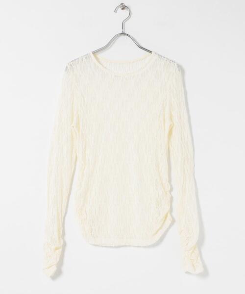 KBF（ケイビーエフ）の「ドッキングレースTEE（Tシャツ/カットソー・レディース・ダークブラウン/アイボリー/オフホワイト・ONE）」の20枚目の写真