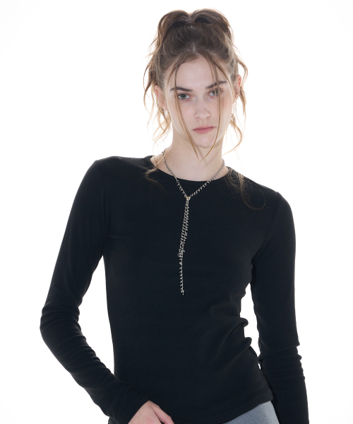 LARTIGENT(ラーティゼン)の「L14 SLIM T-SHIRT(BLACK)(Tシャツ/カットソー・レディース・その他・FREE)」の1枚目の写真