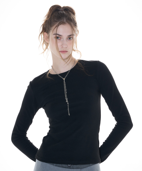 LARTIGENT(ラーティゼン)の「L14 SLIM T-SHIRT(BLACK)(Tシャツ/カットソー・レディース・その他・FREE)」の3枚目の写真