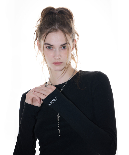 LARTIGENT(ラーティゼン)の「L14 SLIM T-SHIRT(BLACK)(Tシャツ/カットソー・レディース・その他・FREE)」の4枚目の写真