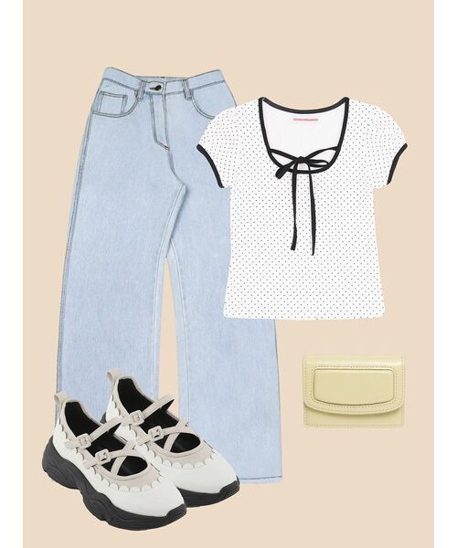 HIGH SCHOOL DISCO（ハイスクールディスコ）の「Color Wide Pants_Denim（デニムパンツ・レディース・その他・LARGE）」の8枚目の写真