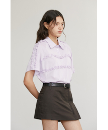 RUFFLE PIQUE SHIRT (LAVENDER)