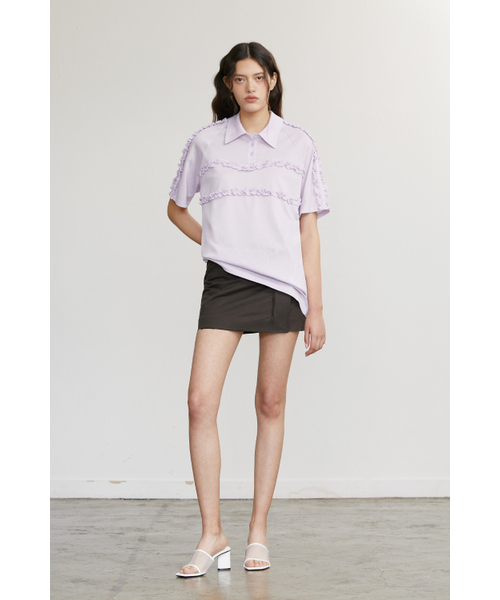 AFTERHOURS(アフターアワーズ)の「RUFFLE PIQUE SHIRT (LAVENDER)(ポロシャツ・レディース・その他・FREE)」の4枚目の写真